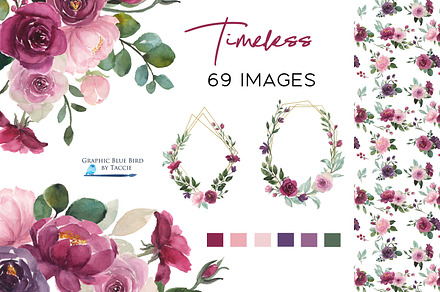 Large Set Blush & Burgundy Florals