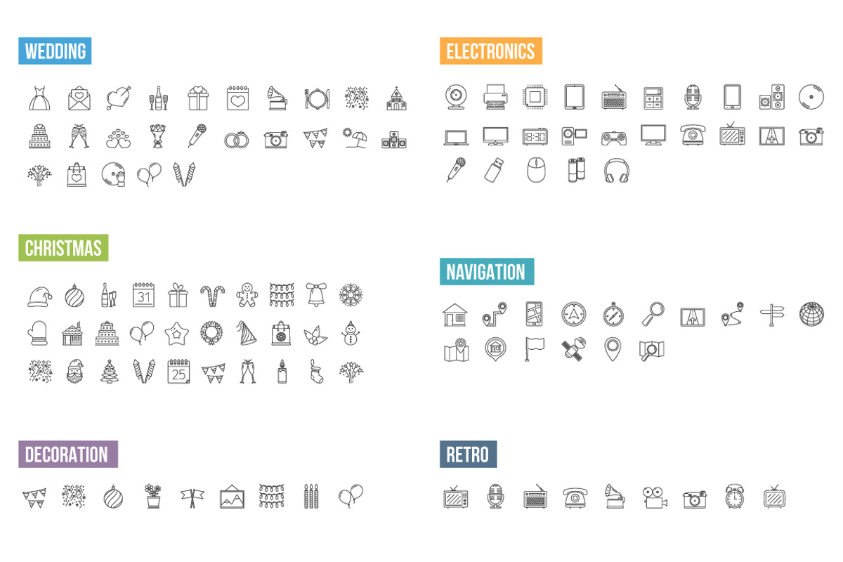 Line Icons Collection, an Outline Icon by PixMarket (Photo 4 of 4)