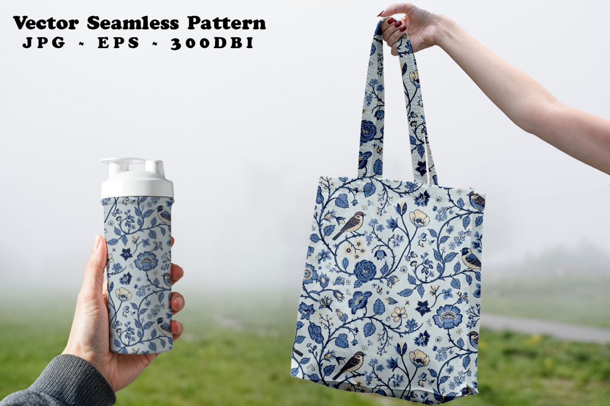 Rustic Songbirds Seamless Vector, a Pattern Graphic by one-touch (Photo 6 of 10)