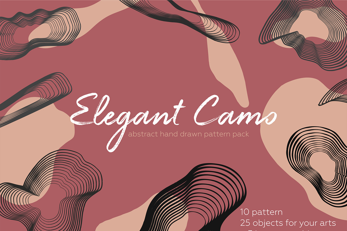 Elegant camo. Abstract pattern pack., a Pattern Graphic by lisa_kalev (Photo 1 of 9)