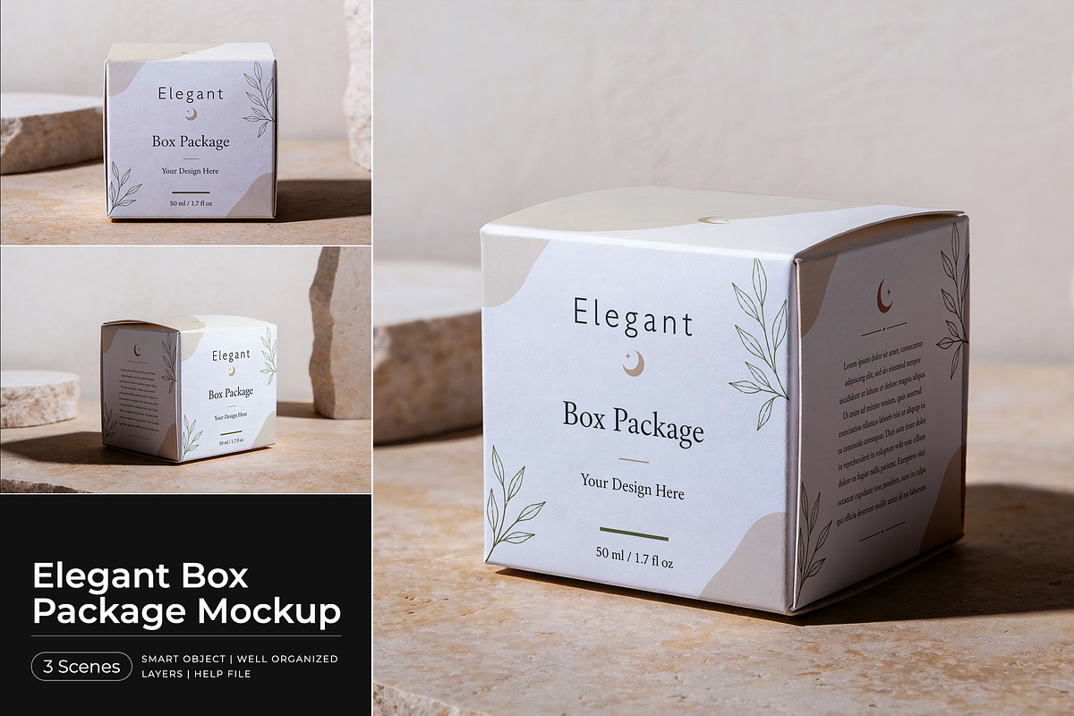 Elegant Box Package Mockup, a Packaging Mockup by Pitchlook.Studio (Photo 1 of 4)