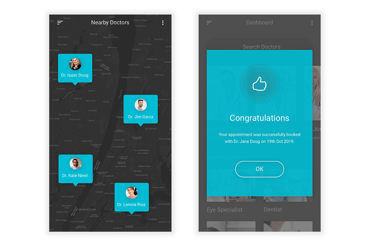 Find Doctor & Physician Sketch App, an UI Kit Template by themelove (Photo 9 of 13)