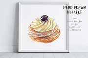 Watercolor Zeppola St Joseph Pastry, a Food Illustration by Kolorata Art (Thumbnail 3 of 3)