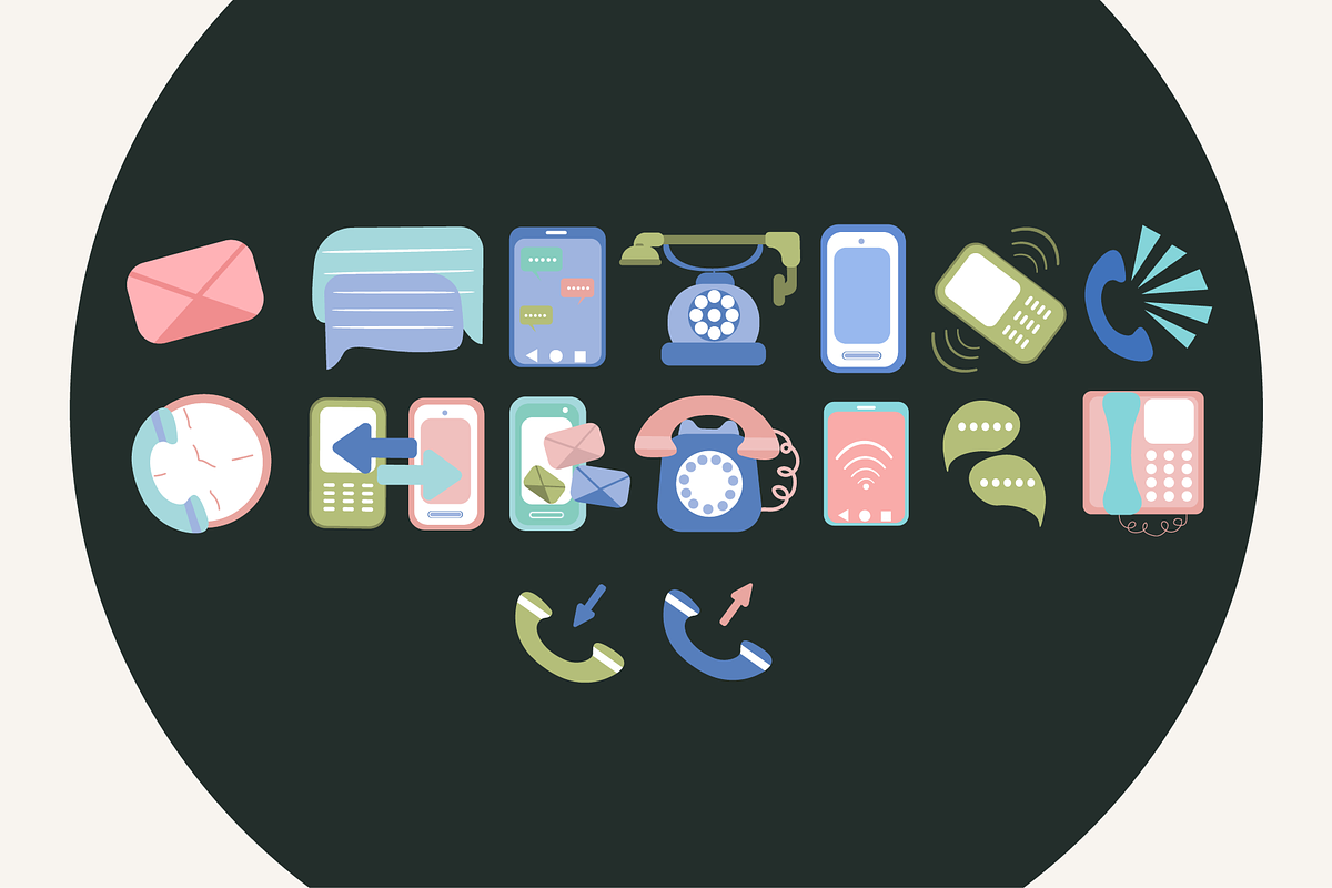 Communication Phone Elements Set, a Technology Illustration by Artnivora.Std (Photo 3 of 3)