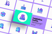 Logistics | 16 Thin Line Icons Set, an Outline Icon by Alex Blogoodf (Thumbnail 11 of 12)