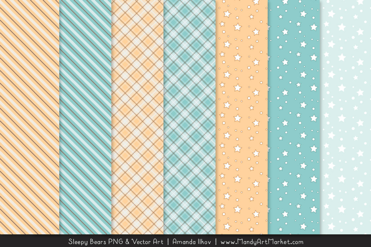 Aqua Sleepy Bears Clipart, an Illustration by Amanda Ilkov (Photo 5 of 5)