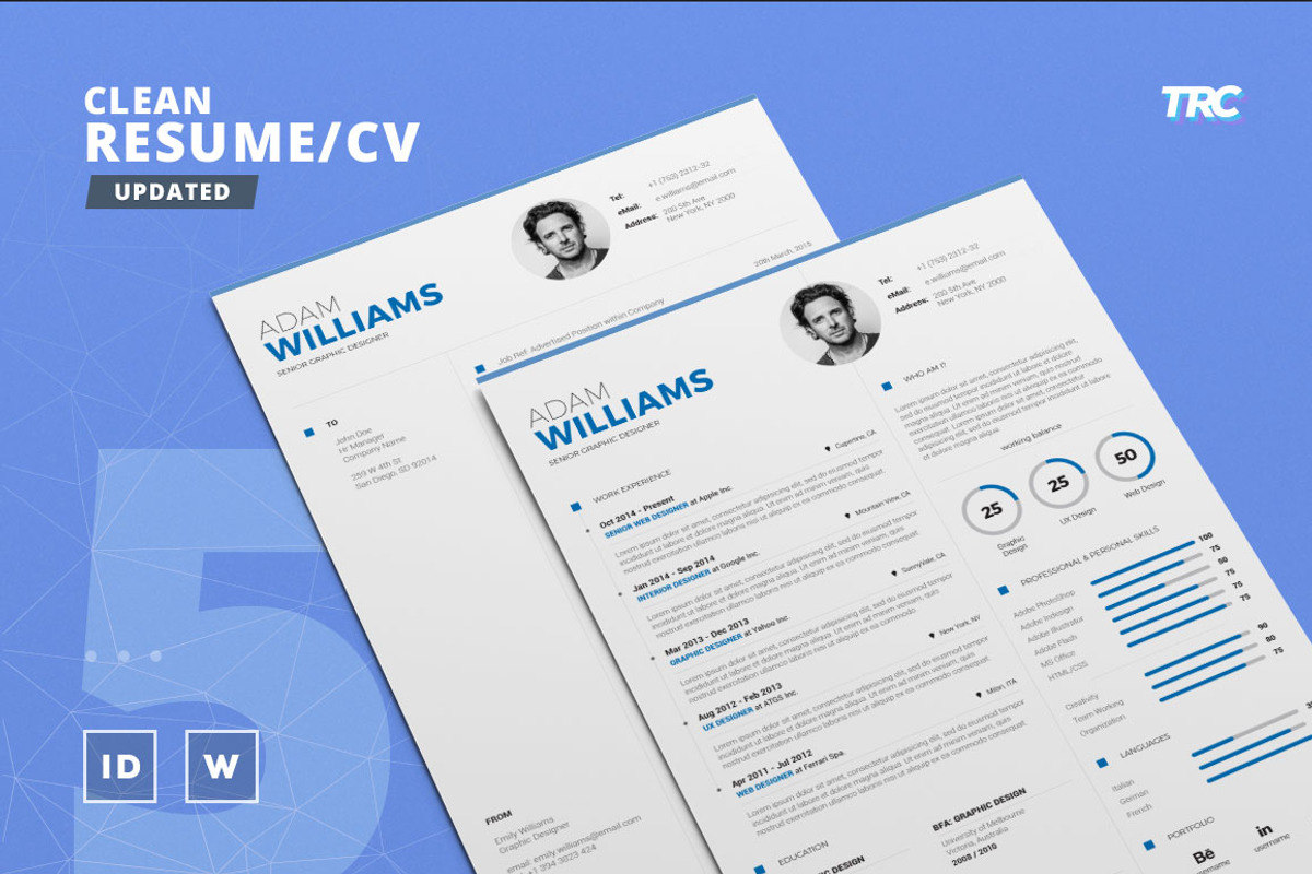 Clean Resume/Cv Template Volume 5, a Resume Template by TheResumeCreator (Photo 1 of 6)
