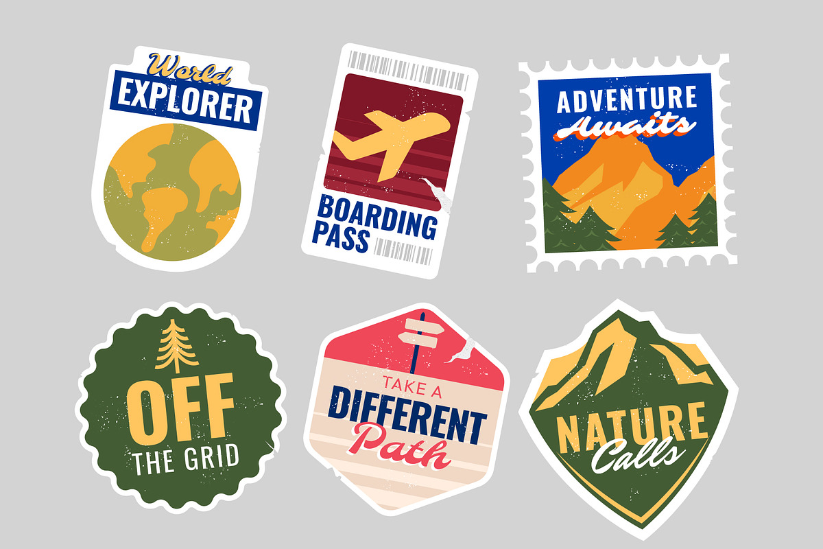 Travel and Adventure Stamps, an Object Graphic by Neodivisu (Photo 4 of 10)