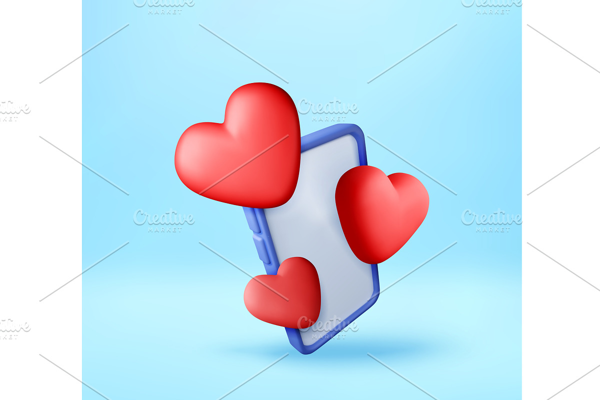 Smartphone with floating red 3d, a Technology Illustration by Abscent