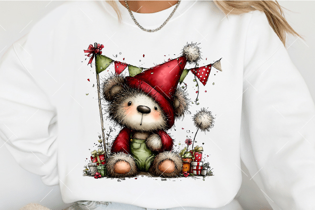 Whimsical Birthday Teddy Bear Clipar, an Illustration by OK Design (Photo 4 of 6)