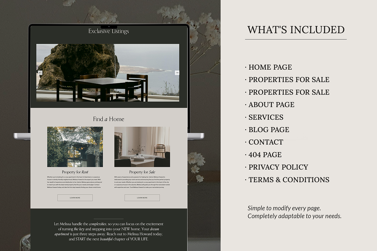 Real estate realtor website template, a Squarespace Template by Summer Nightingale Art (Photo 2 of 10)