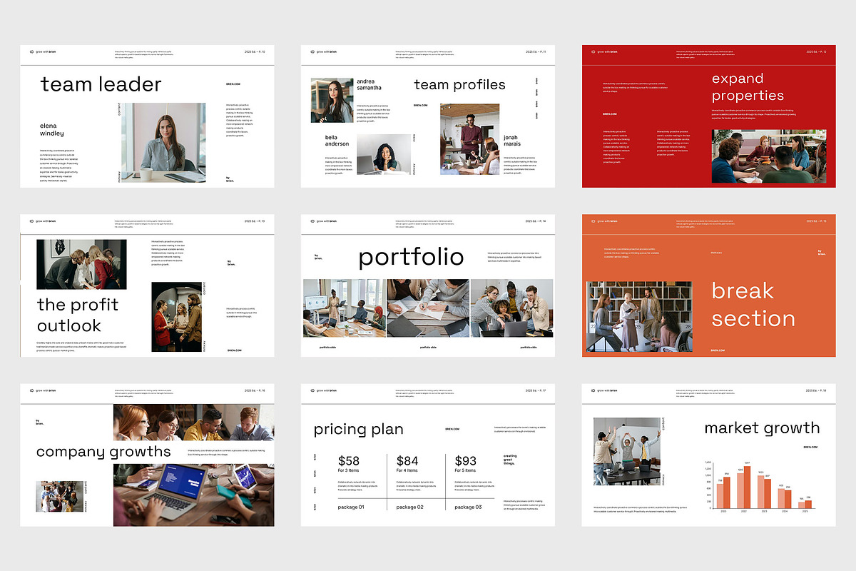Brien Creative Business GoogleSlides, a Presentation Template by Punkl Camp (Photo 4 of 9)
