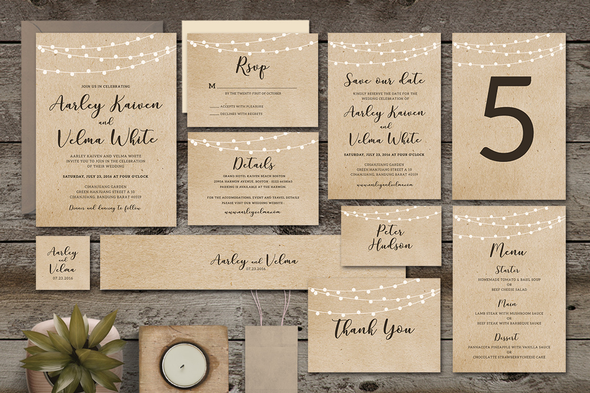 Brown Wedding Invitation Suite, an Invitation Template by Aarley Kaiven (Photo 1 of 6)