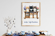 Watercolor Cats Sublimation Clipart, a Work Illustration by Dream Creation (Thumbnail 3 of 6)