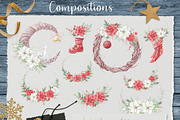 Christmas Watercolor clipart, a Decorative Illustration by Yuliya Art (Thumbnail 3 of 11)