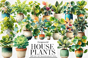 Watercolor House Plants clipart, an Illustration by Designworld (Thumbnail 1 of 6)