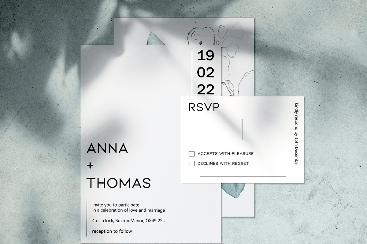 Minimal Invitation Template Set, a Stationery Template by Joelle's Emporium