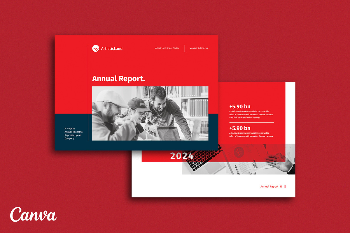 Annual Report | Canva, Indesign, a Brochure Template by ArtisticLand (Photo 1 of 11)