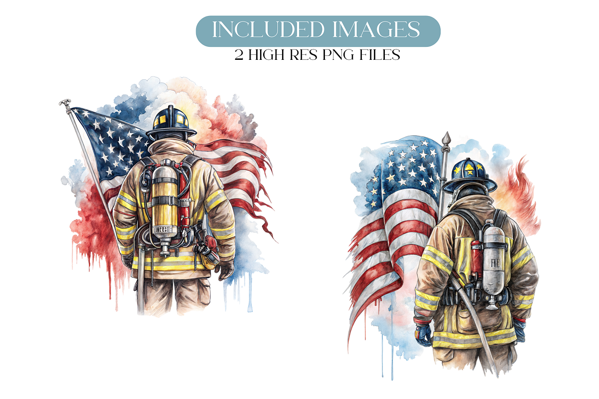 Firefighter American Flag PNG, an Illustration by TatiMockup (Photo 2 of 7)