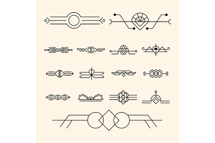 fifteen art deco icons, an Object Illustration by studiogstock