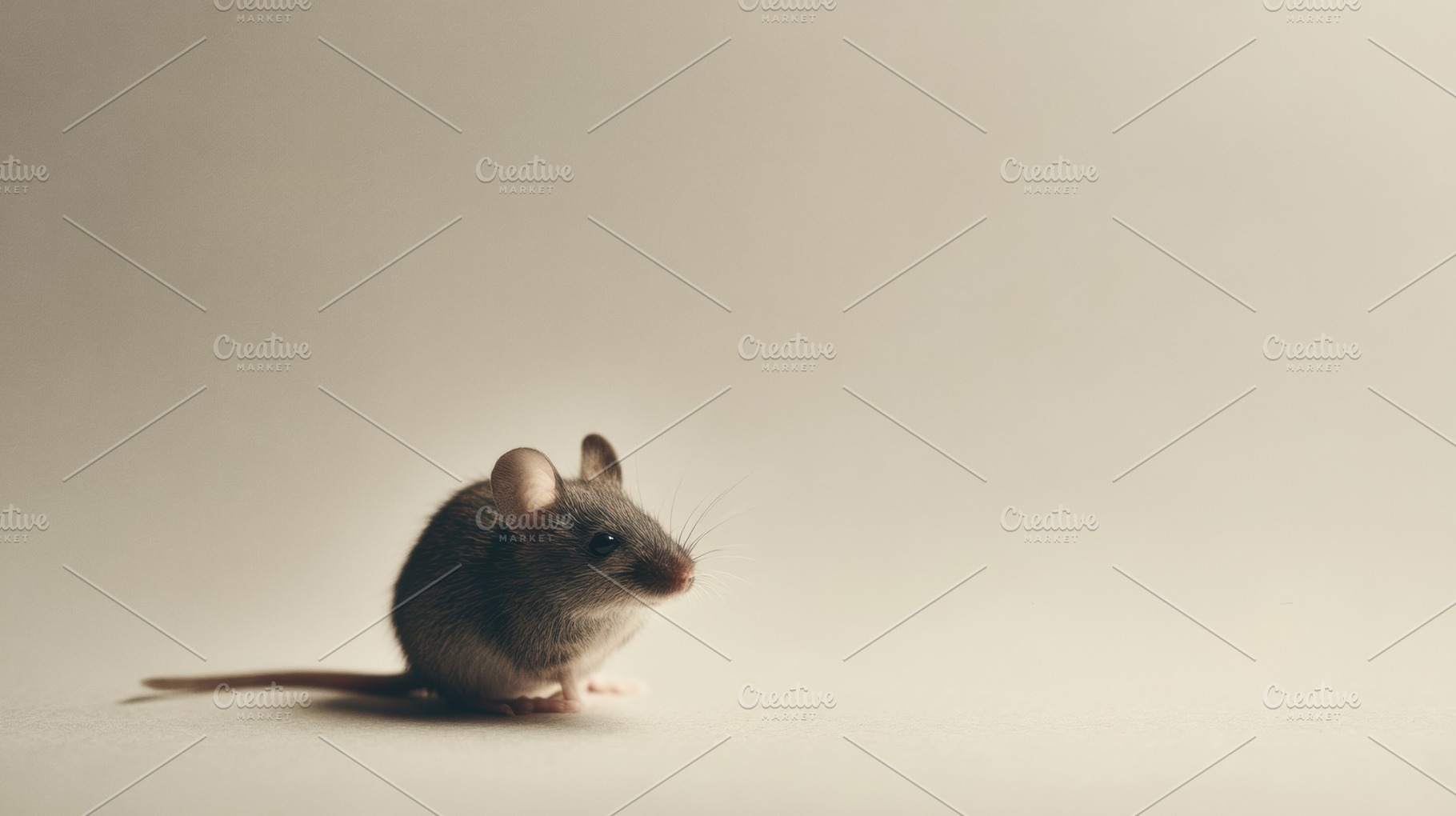 Mouse with Long Tail Curled, an Animal Photo by Virgo Studio