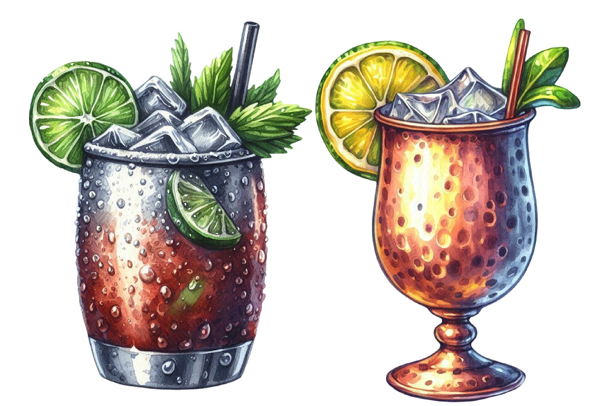 Moscow Mule Cocktail Watercolor Clip, an Illustration by Designworld (Photo 4 of 6)
