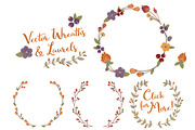 Autumn Vector Flower Wreaths, a Seasonal Illustration by Amanda Ilkov (Thumbnail 3 of 3)