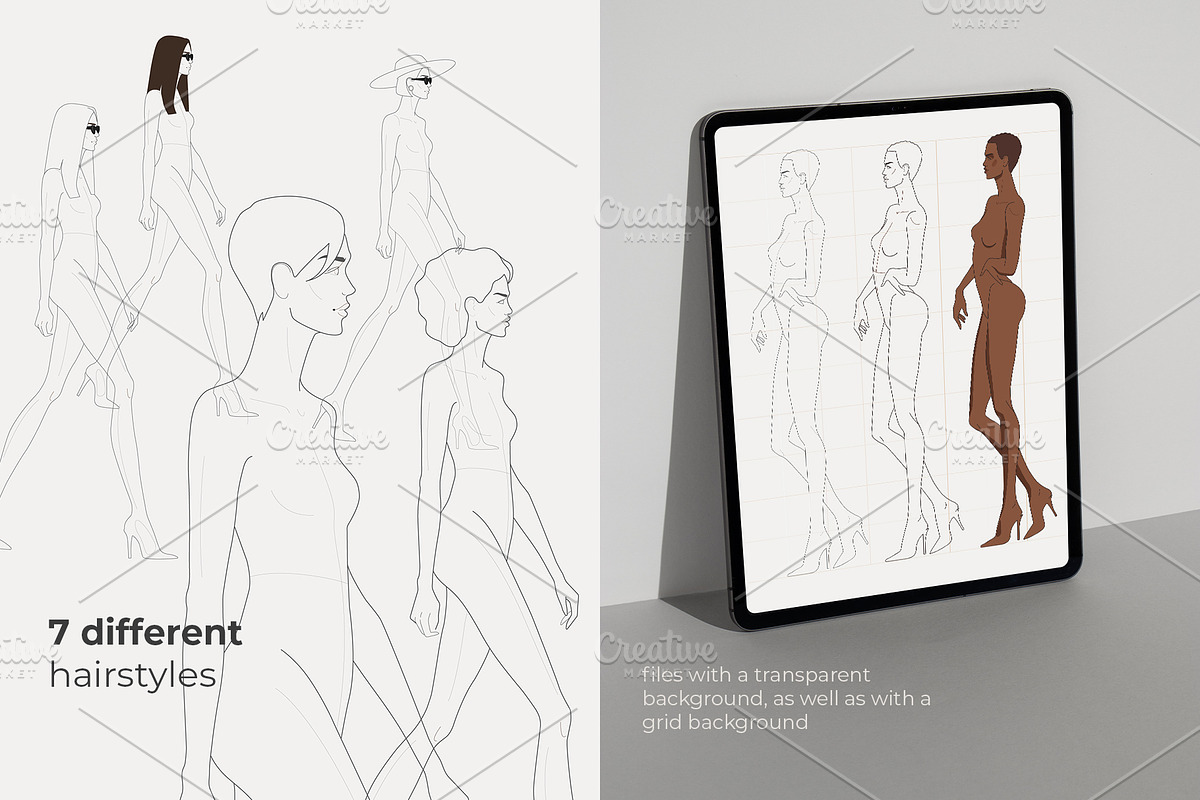 Female fashion figure templates, a Person Illustration by Asta Sia Le (Photo 4 of 7)