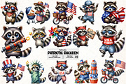 Cartoonish Patriotic Raccoon Clipart, an Illustration by Pixels.Craft (Thumbnail 1 of 7)