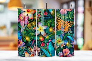 3D Tropical Paradise Bloom Tumbler