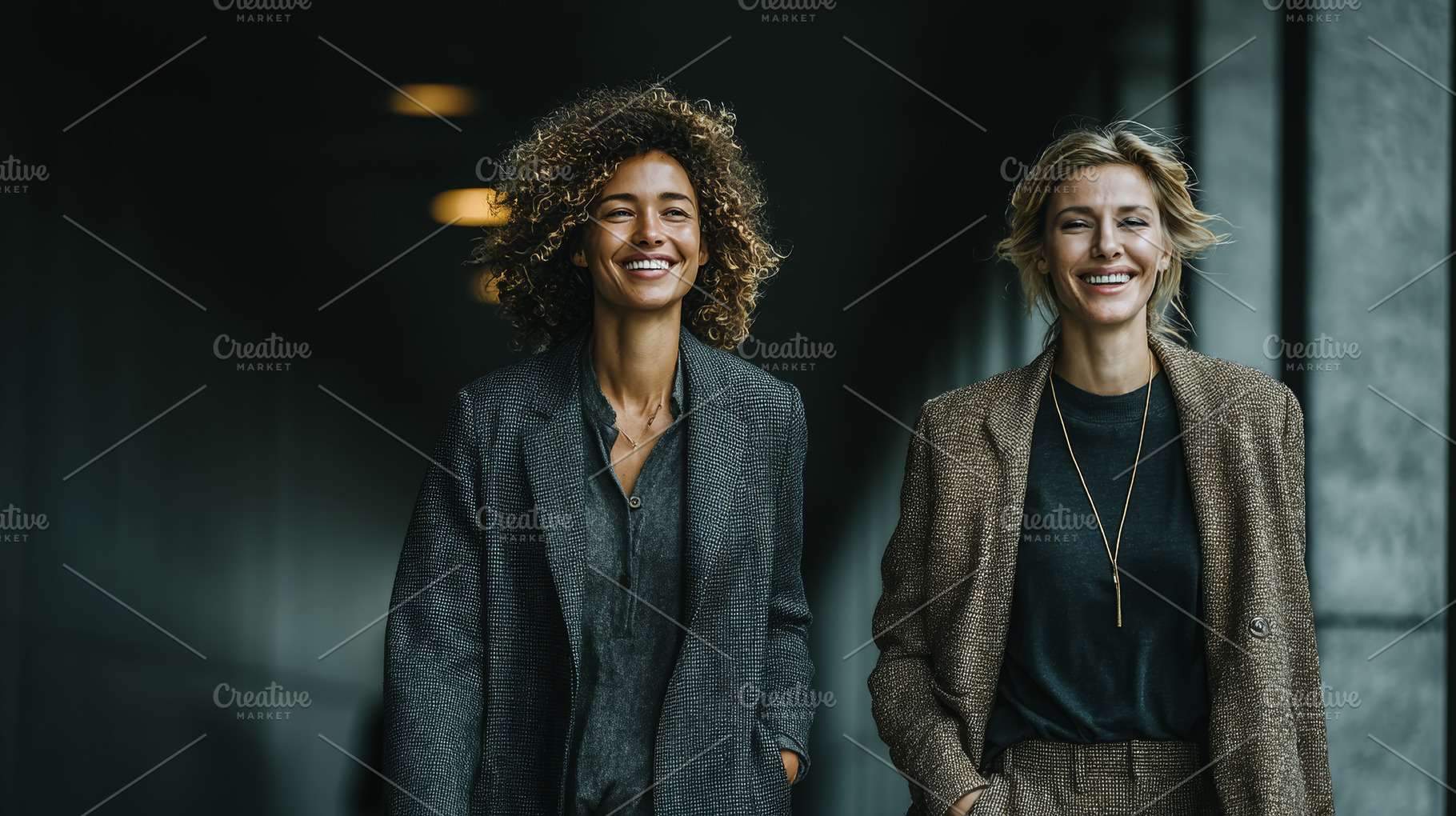 Confident businesswomen walking together, showcasing success and professional c, a Business Photo by AS photostudio