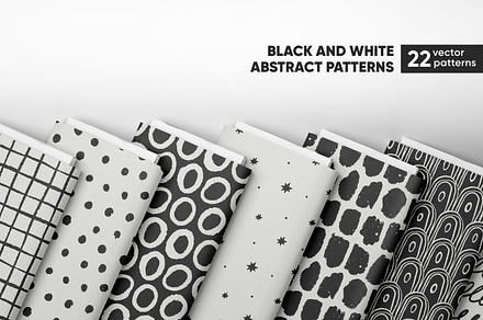 Black & white seamless patterns set, a Pattern Graphic by Good Studio