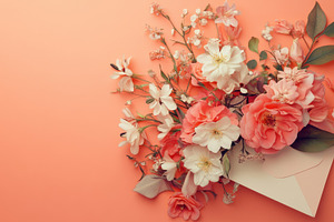 Flower bouquet  envelope, a Photo by Beautiful things