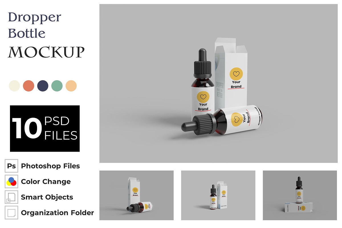 Dropper Bottle Mockup 3d, a Packaging Mockup by DigitAuras (Photo 1 of 4)