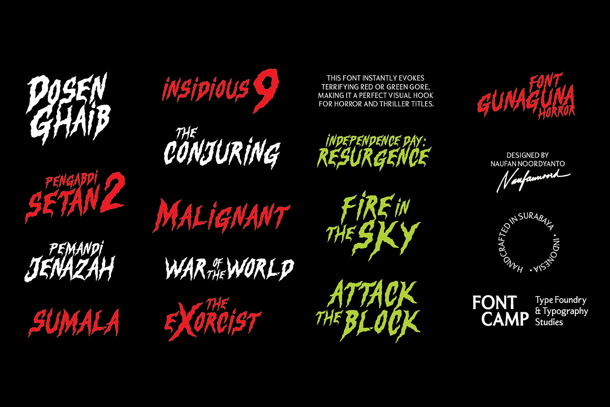 Gunaguna Horror Font, a Handwritten Font by Fontcamp Type Foundry (Photo 8 of 10)