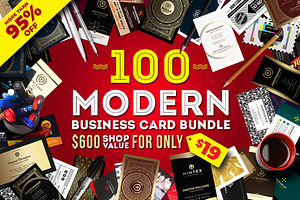 100 Modern Business Card Bundle