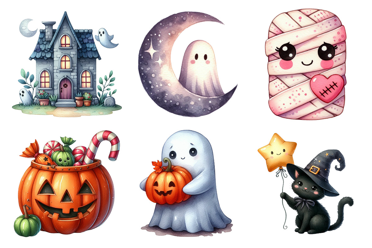 Cute Halloween Clipart, an Illustration by Daily.Designs (Photo 2 of 5)