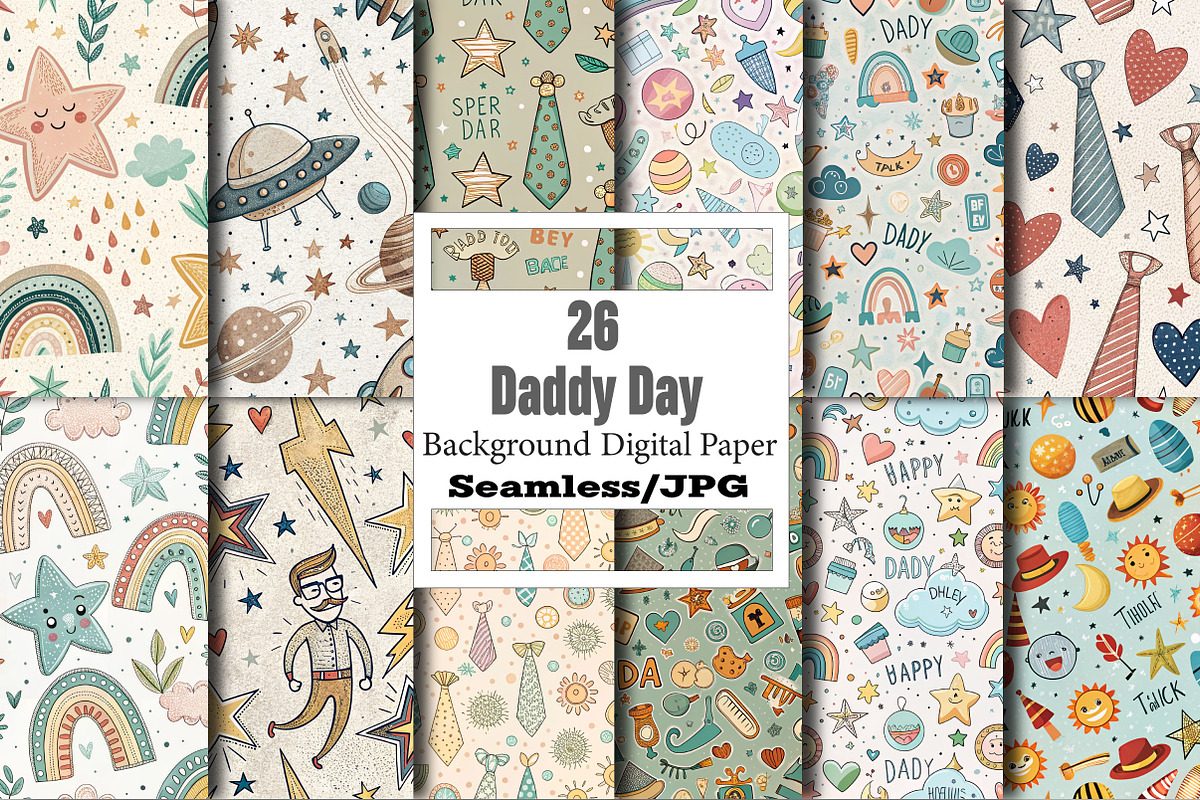 Daddy Day Seamless Patterns, a Pattern Graphic by Wow Magic