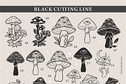 Mushrooms and skulls silhouette cutt, an Illustration by Siriliadka Dreams (Thumbnail 6 of 9)