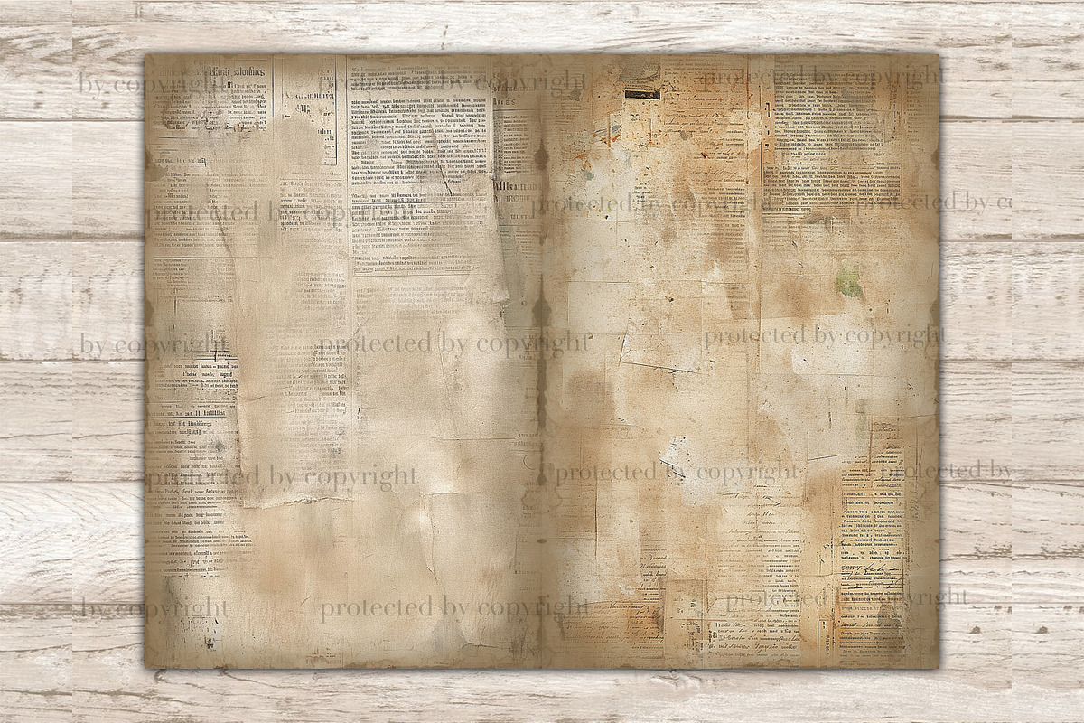 Vintage Newspaper Junk Journal, a Decorative Illustration by GlamArtZhanna (Photo 6 of 9)