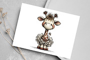 Cute Funny Giraffe Clipart, an Illustration by Canvas Craft (Thumbnail 5 of 7)