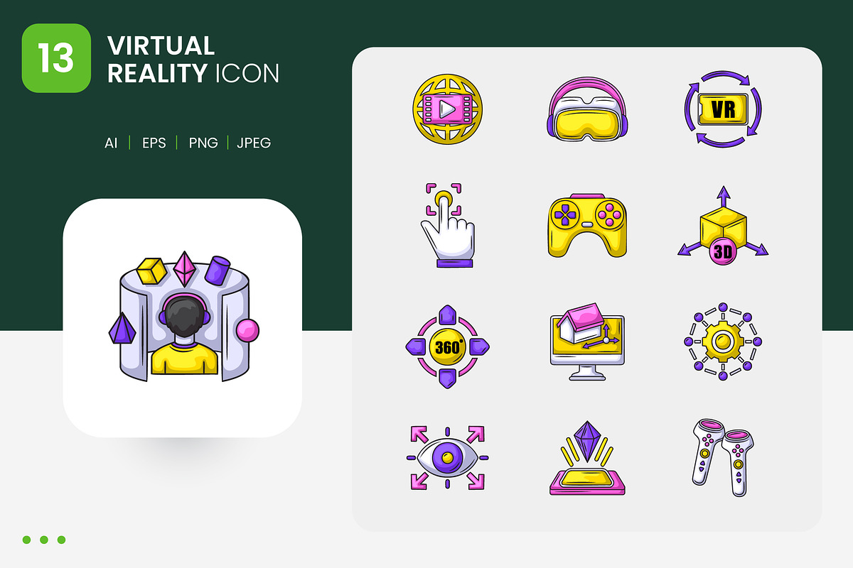 Virtual Reality Icon Set, a Duotone Icon by shin_std