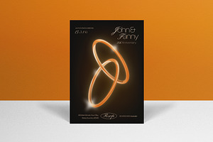 Gold Gradient Anniversary Invitation, an Invitation Template by graphicook
