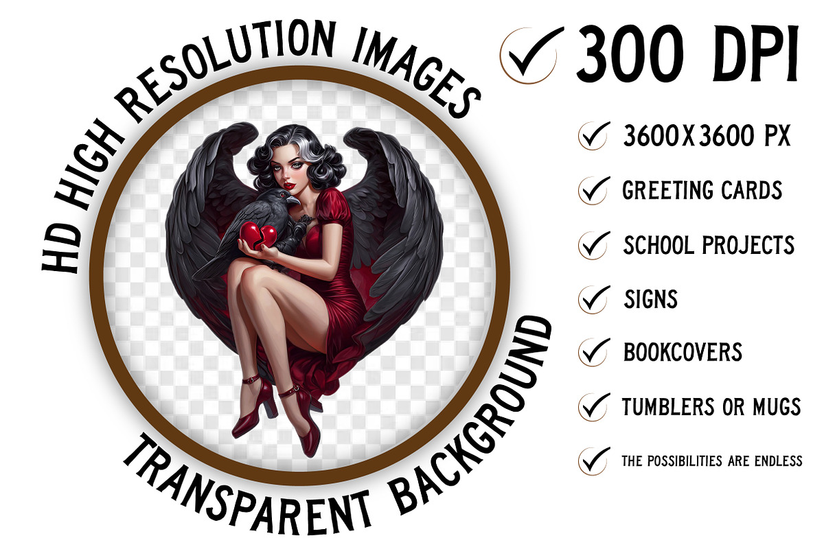 Gothic Valentine Clipart Set, an Illustration by Craft Nest (Photo 2 of 8)