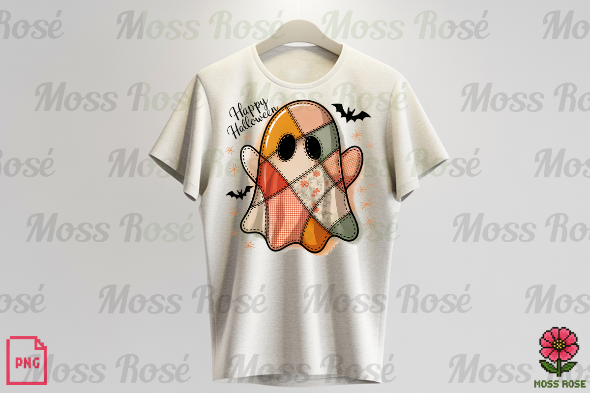 Patchwork Ghost Halloween Art, a Graphic by Moss Rose (Photo 3 of 3)