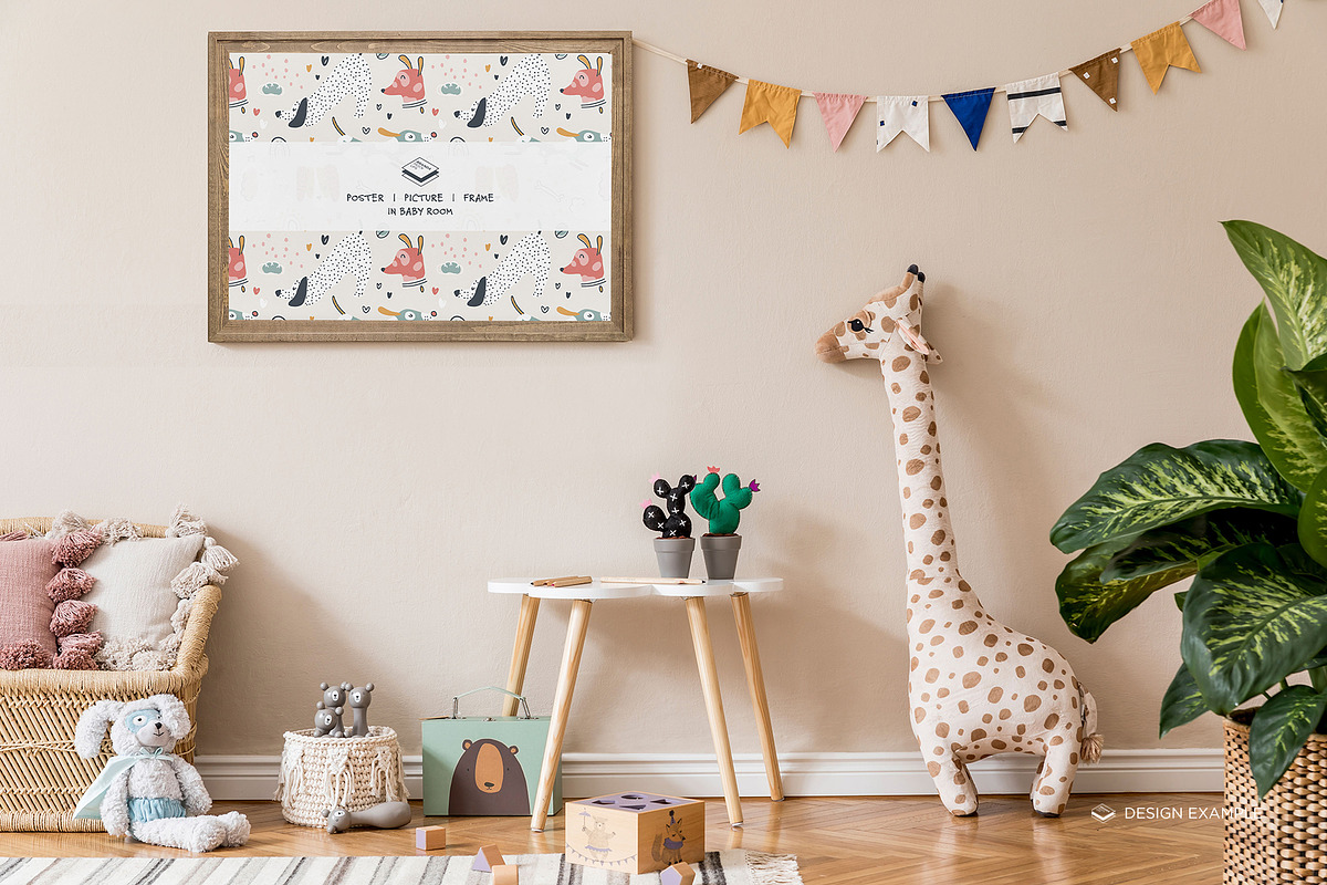 Landscape Frame in Baby Room Mock-up, a Print Template by Branda Keeps (Photo 12 of 30)