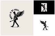 Man Angel Wings Guitar Music Logo, a Branding & Logo Template by Enola99d (Thumbnail 1 of 2)