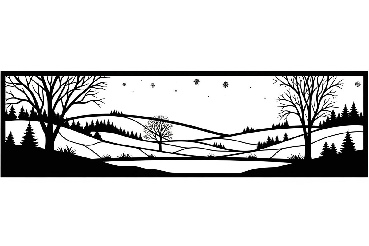 Winter Snow Landscape Silhouette, a Graphic by balal (Photo 12 of 13)