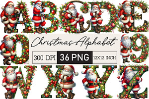 Christmas Alphabet PNG Santa Letters, an Illustration by Black Bird Studio