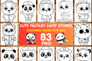 Military Camp Stories Coloring Page, a Brochure Template by LA Design